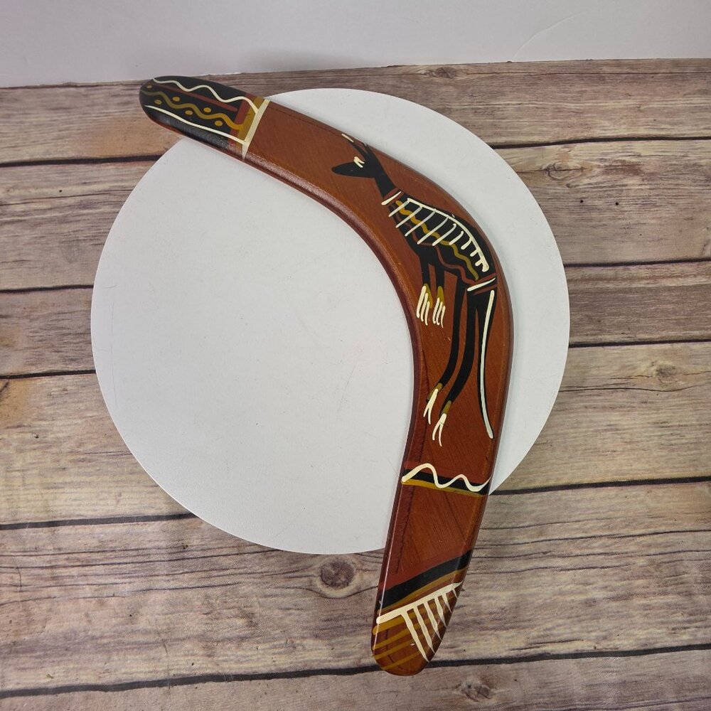 Hand-Painted Aboriginal Boomerang 12" Souvenir World Australian Design